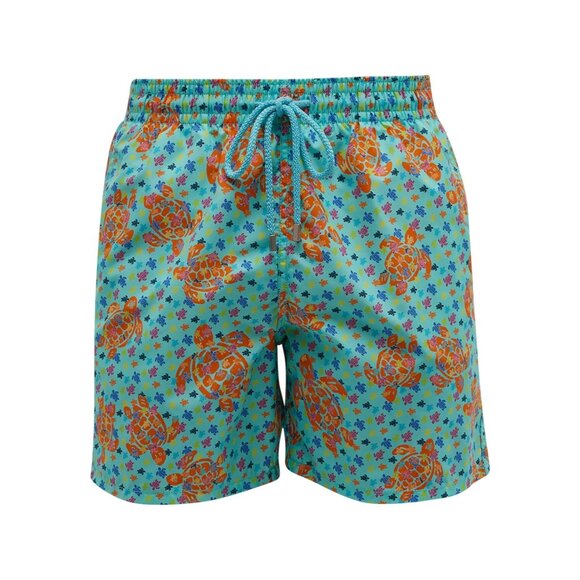 Vilebrequin Micro Turtle Swim Shorts in Blue - Picture 1 of 3